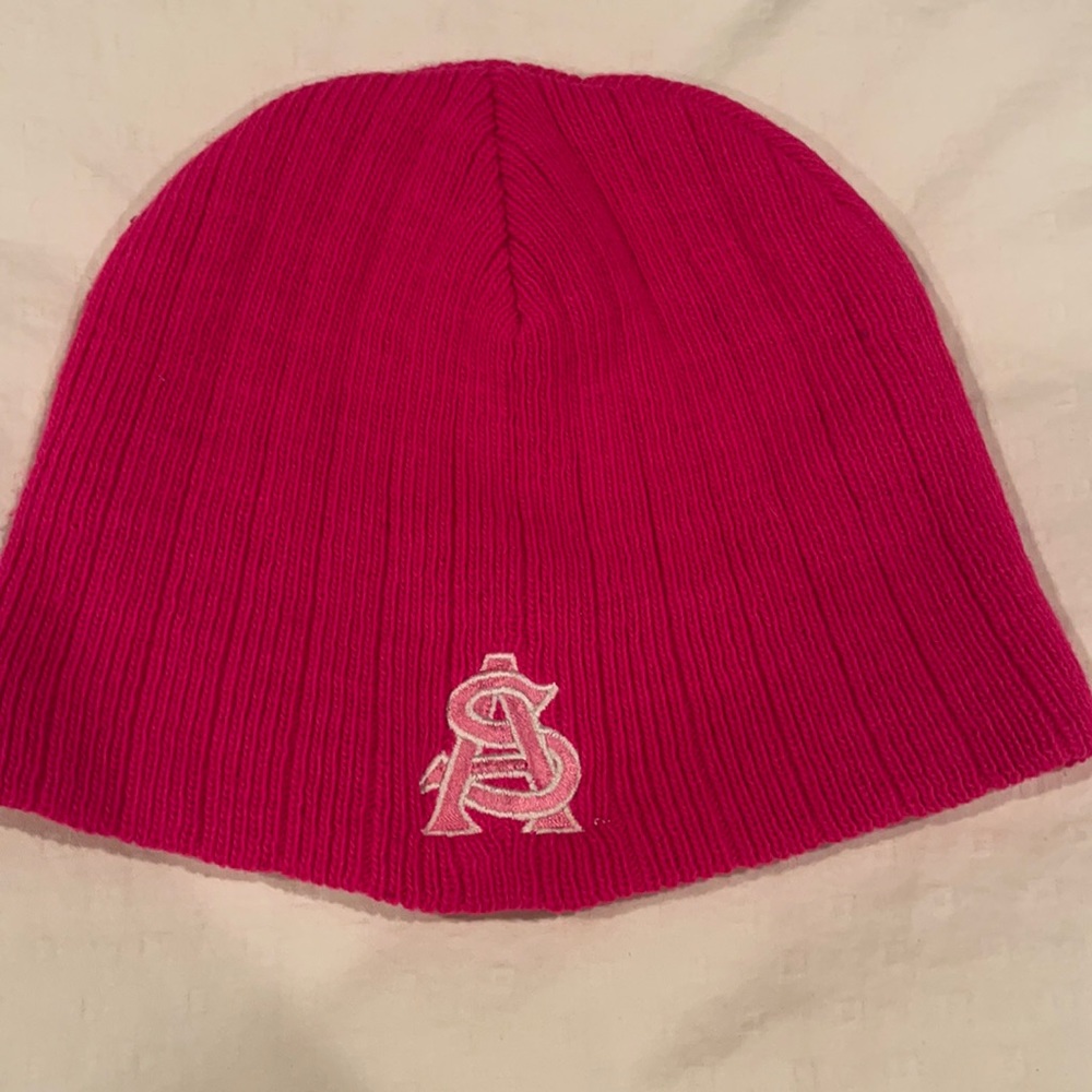 Arizona State University beanie. Fuchsia color